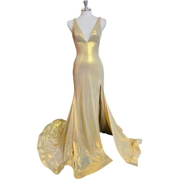 NEW JOVANI devon gown in gold